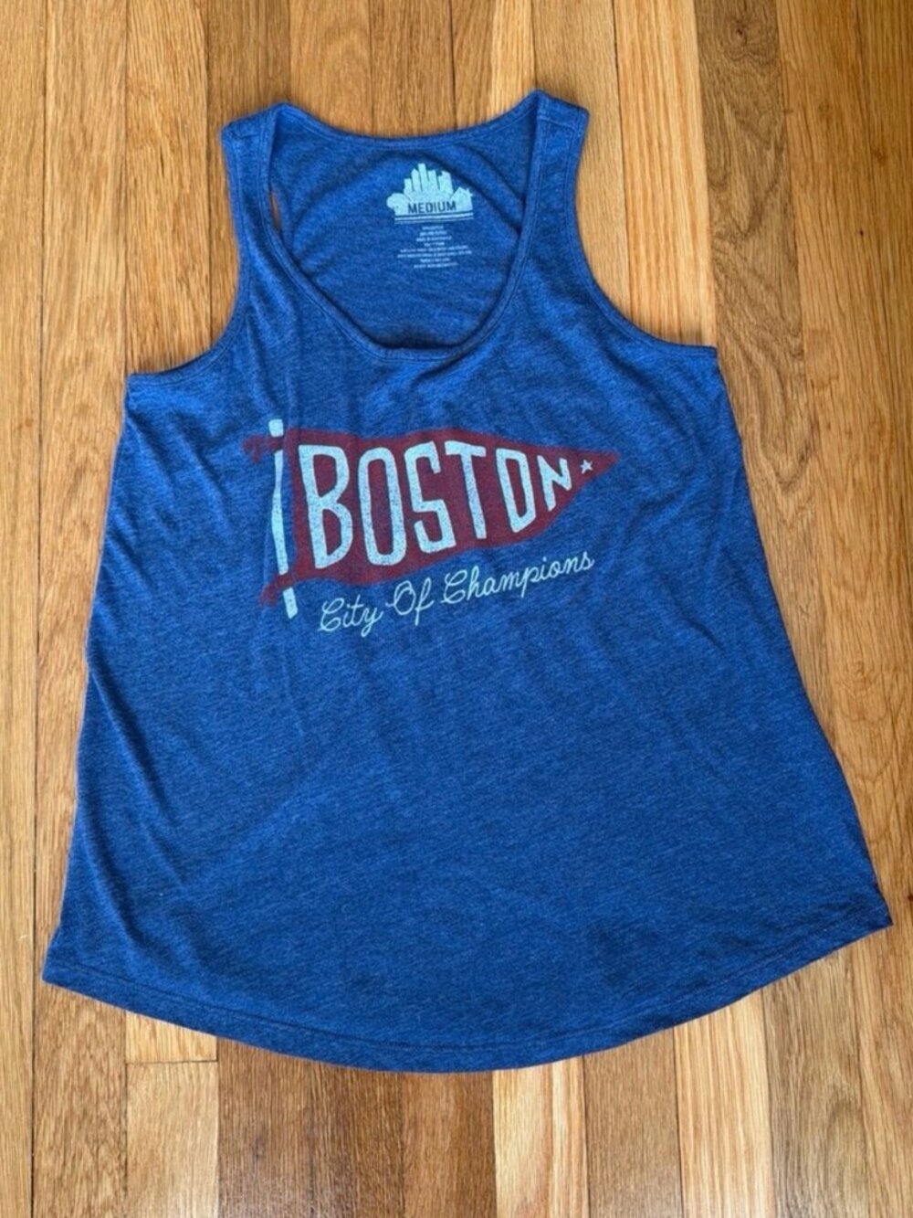 Boston City of Champions Women’s Blue Graphic Tank Top Size M